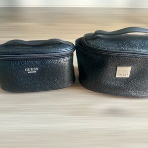 GUESS Black Embossed Toiletry Bag Set